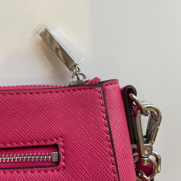 Joseph Ribkoff designer Pink Crossbody Bag With Chain Strap & Silver Accents - Picture 8 of 16